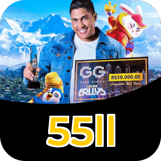 Plataforma 55ll mostrando interface moderna, jogos certificados e recursos de segurança licenciados